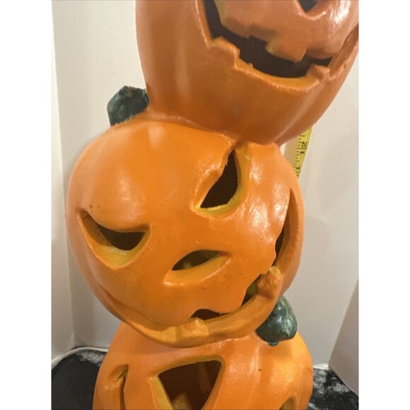 Vtg 1999 Paper Magic Stacked Jack-O-Lantern Pumpkin Lighted Totem Halloween Rare - Picture 3 of 16